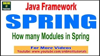 Java Framework tutorial How many modules in Spring Onlineit tutorials
