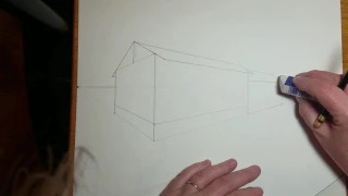 How to Draw a House in 2 point perspective Part 1