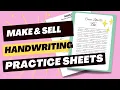 How to Make Handwriting Practice Sheets How to Make Cursive Handwriting Book Low Content Book Ideas
