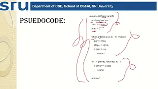 Jump Search using C C JAVA and Python