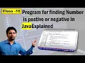Java 12 Program for finding Number is postive or negative
