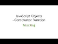 25 JavaScript Objects - What is Constructor Function