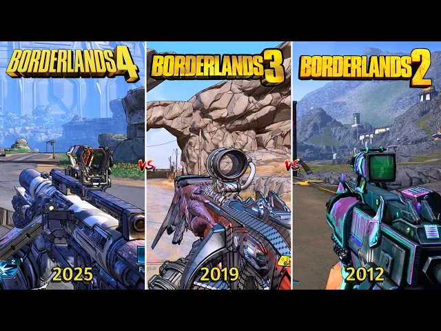Borderlands 4 vs Borderlands 3 vs Borderlands 2 - Graphics and Physics Comparison