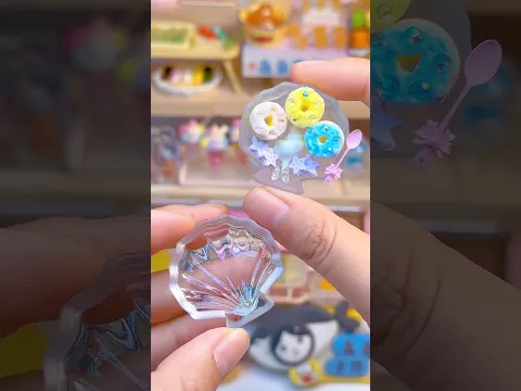 🤍✨🤍這真的能吃嗎？！🤍✨ 貝殼盤裡竟然是迷你甜甜圈🍩 Miniature Clay DIY ASMR #手作 #食玩 #熱門 #創作靈感
