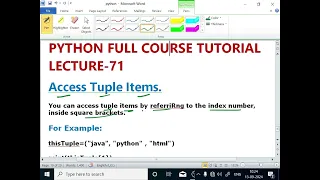 PYTHON LECTURE NO - 71 Access Tuple Element Positive Negative Index Number EnhanceCodeLearning