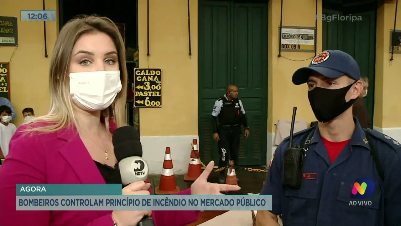Bombeiros controlam princípio de incêndio no Mercado Público