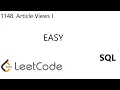 LeetCode 1148 Article Views I Easy SQL