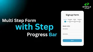 Multi Step Form with Step Progress Bar in HTML CSS JavaScript