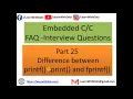 What is difference between printf sprintf and fprintf Embedded C Interview Questions