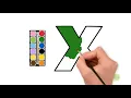 Letter X kids alphabet drawing and coloring page by HIGH FIVE