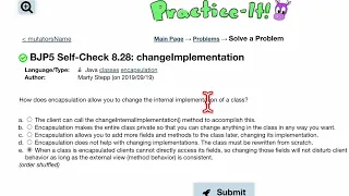 Java Practice It Self-Check 8 28 changeImplementation classes encapsulation