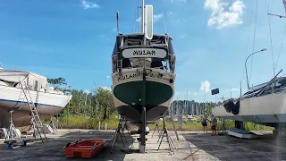 BOAT TOUR VIDEO:  A Custom Junk Rigged Sailboat & Saying Goodbye to Gari The Orange Dinghy