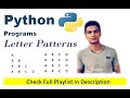 Letter Alphabet Pattern Python Programming Complete Logic