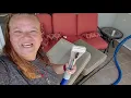 Upholstery Sofas Cleaning with truck-mount and The Saphire Scientific Pro Upholstery Hand Tool