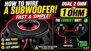 How To Wire a Dual 2 Ohm Subwoofer to 1 Ohm SUPER EASY