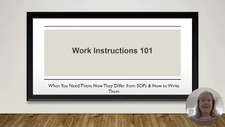 Work Instructions 101