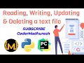 Reading Writing Appending and Deleting a Text File in Hindi Python Lecture 29 read write