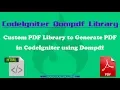 Convert HTML to PDF in CodeIgniter using Dompdf