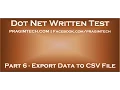 Part 6 Export data from sql server database tables to csv file using asp net and c