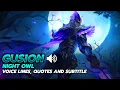 Lagu Gusion Night owl | Voicelines, Quotes and Subtitle | Mobile legends