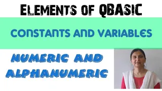 Constants and Variables in QBASIC