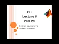 C Lecture 6 v Output string with different styles