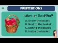 Preposition Quiz with Images English Quizzes