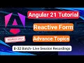 Reactive Form Advance Concepts Angular Tutorial