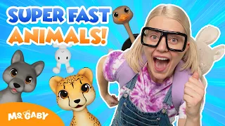 Super Fast Animals with Ms Gaby Run and Jump Song for Kids Preschool Movement