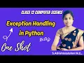 Exception Handling In Python Class 12 One Shot Tamil Computer Science