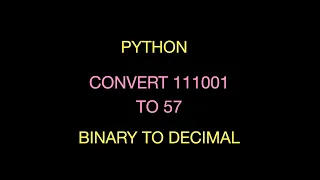 Convert Decimal to Binary in Python from scratch
