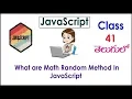 Math Random Method In JavaScript Training s In Telugu 41 I JavaScript Tutorials I Training