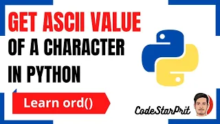 Get ASCII value of any Character in Python by using ord