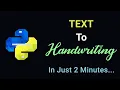 Convert Text to Handwriting in Python 2 Lines Code Python For Beginners