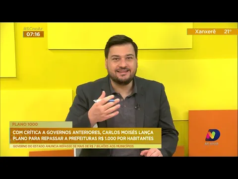 Carlos Moisés lança plano para repassar a prefeituras R$ 1.000 por habitantes