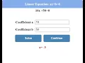How to use HTML and JavaScript to Solve the Linear Equation ax b 0