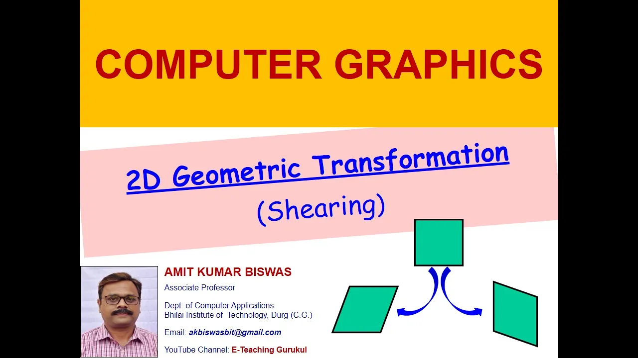 shearing transformation in computer graphics | shearing transformation | computer graphics | 2020