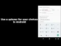 Use a spinner for user choices in Android Project