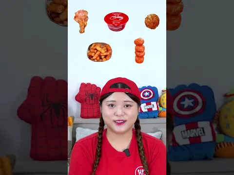 하이유의 레드 음식 치킨 라면 먹방 Random Red food Chicken EATING SHOW Food MUKBANG #shorts | HIU 하이유