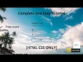 How to create Transparent Login Form HTML CSS Only Easy Tutorial