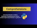List Comprehension Dictionary comprehension Tuple comprehension in python Malayalam