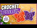 How to Crochet a Butterfly Applique Easy 2 Row Crochet Tutorial