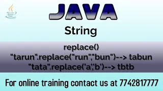 replace method in java in Hindi how to replace part of a string with another string