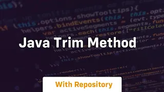 java trim method