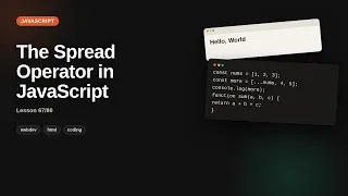 The Spread Operator in JavaScript JavaScript Tutorial for Beginners