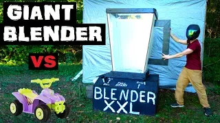 World's LARGEST BLENDER!!  vs  Power Wheels! (replica money)