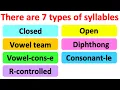 SYLLABLES IN ENGLISH 7 types What are syllables Learn how to count syllables