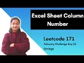Excel Sheet Column Number Leetcode 171 Day-22 String