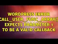Wordpress Error call - user