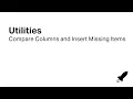 Accelerate Excel Utilities Compare Columns and Insert Missing Items